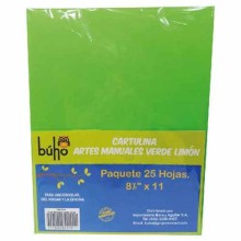 CARTULINA COLOR BUHO CARTA VERDE LIMON 25H