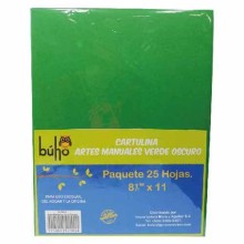 CARTULINA COLOR BUHO CARTA VERDE OSCURO 25H