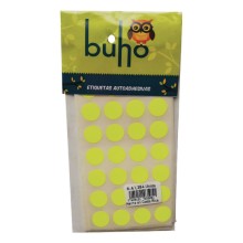 ETIQUETA BUHO PRECIO NEON No.8 AMARILLA