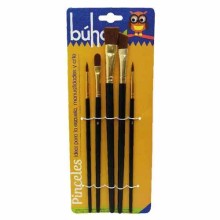 PINCEL BUHO SURTIDO 2RED+1PLA+1ABA+1BIS C.NG (SET5)N5