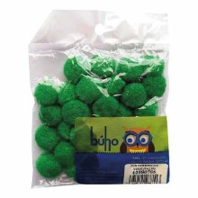POM POM BUHO 2CM VERDE (PAQ30)