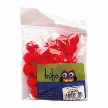 POM POM BUHO 2CM ROJO (PAQ30)