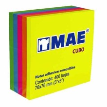 NOTA ADHESIVA MAE 76X76 NEON 21012 CUBO (400H) 5 COLORES